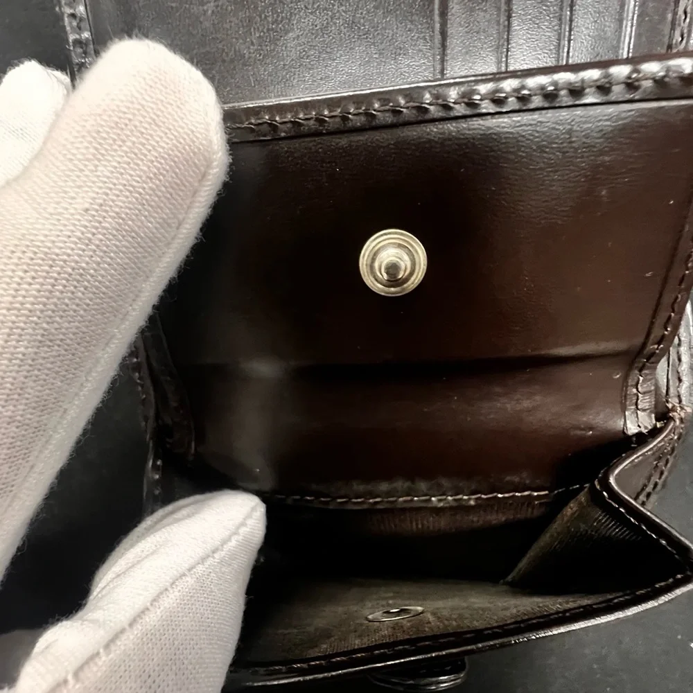 FENDI ZUCCA MONOGRAM FF BIFOLD COMPACT WALLET CANVAS AND LEATHER